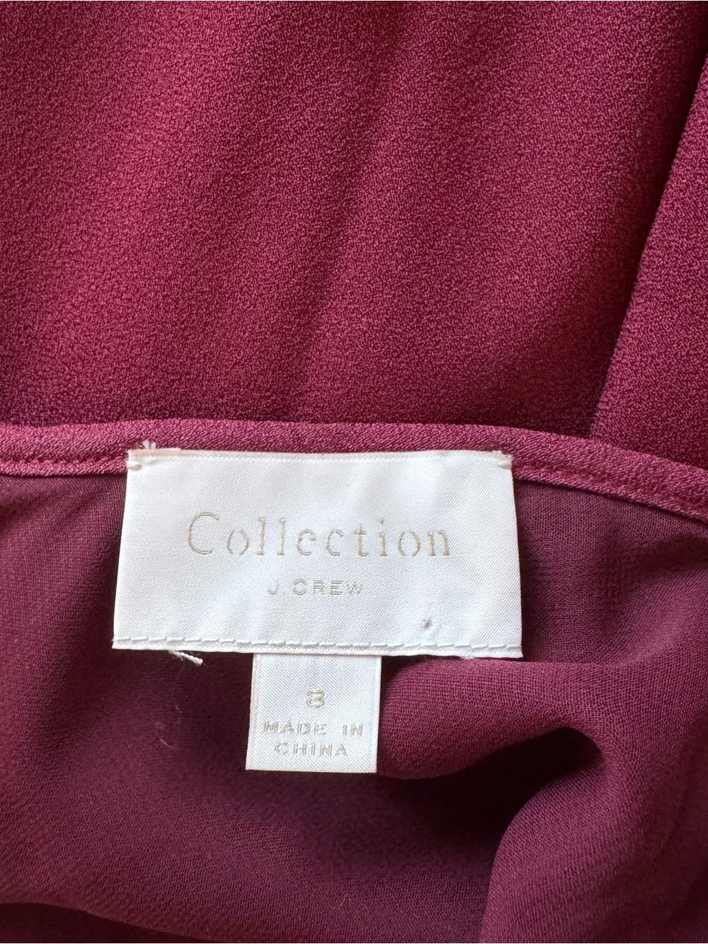 J. Crew Collection Burgundy Slip Midi Dress with Spaghetti Straps - Picture 4 of 4